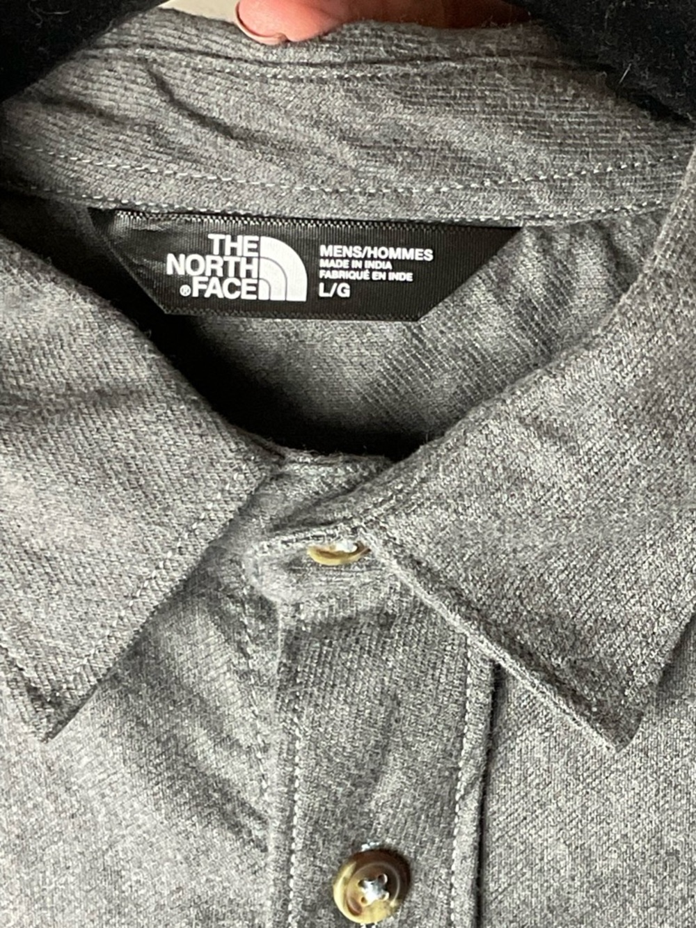 The North Face Men’s Gray Flannel Button-Down Shirt Gorpcore Outdoors Utility L - Picture 4 of 12